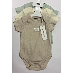 DKNY Jeans Baby Bodysuit 3-Pc Toddler Boys Girls 12-18 Months Neutral Tones NEW